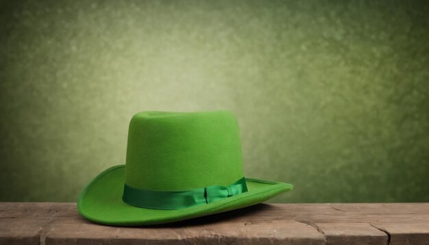 Des feuilles de trèfle vert sur un fond en bois Jour de Saint-Patrick Copier l'espace Fête de la bière