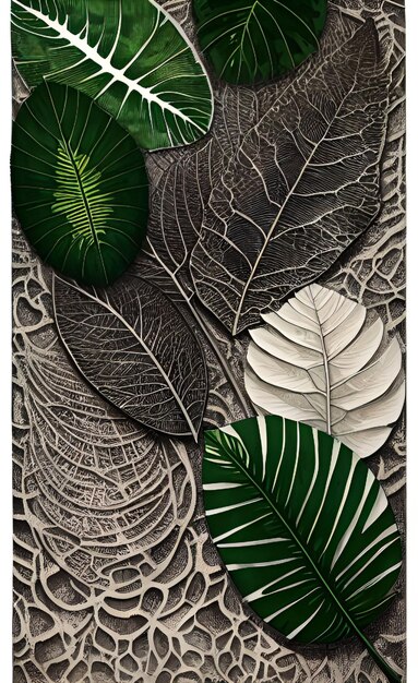 feuilles tropicales d'art