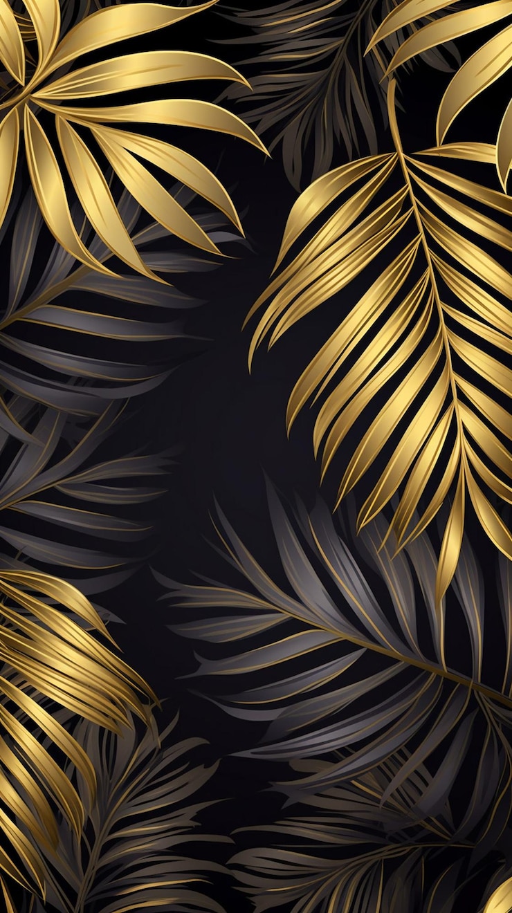 Photo des feuilles tropicales d'or de luxe décorent le fond