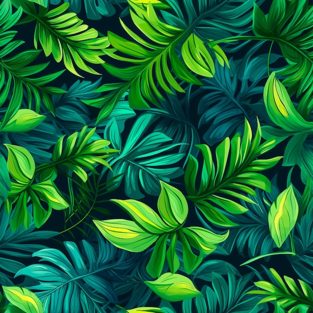 Photo feuilles tropicales vertes sans soudure de fond