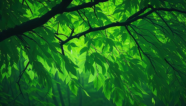 Feuilles vertes d'un arbre dans la forêt