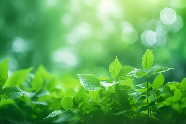 Des feuilles vertes sur un fond naturel