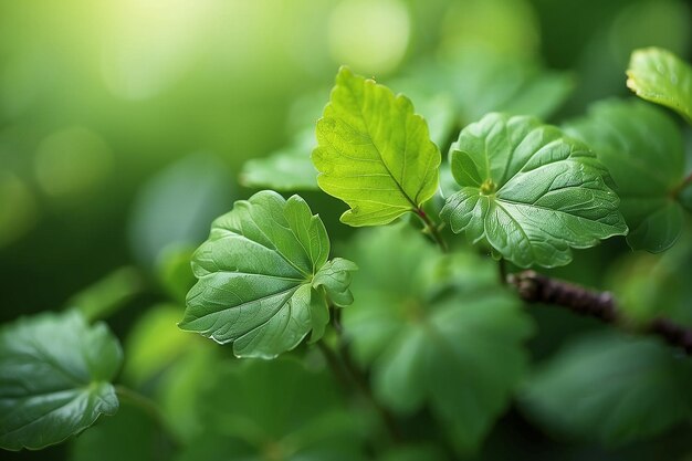 Les feuilles vertes fraîches en gros plan