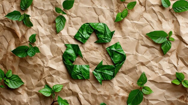 Feuilles vertes sur un morceau de papier Beauté naturelle et simple capturée dans une image