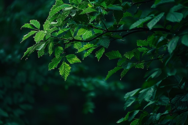 Les feuilles vertes ornent les branches des arbres