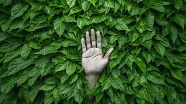 Photo des feuilles vertes de papier peint à la main