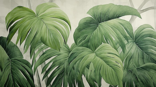 Les feuilles vertes d'une plante tropicale