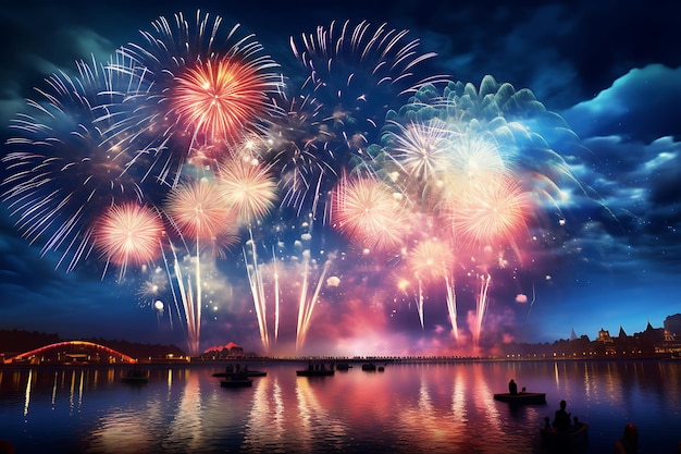 Des feux d'artifice colorés pour la fête des présidents