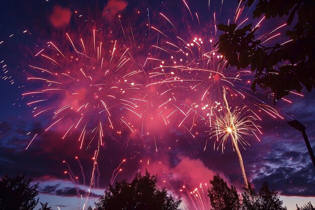 Des feux d'artifice dans le ciel nocturne