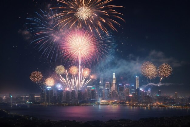 Photo des feux d'artifice dans le ciel