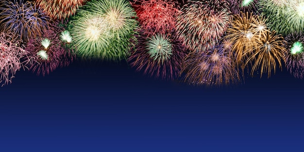 Feux d'artifice du Nouvel An copyspace copie espace bannière années année feu d'artifice