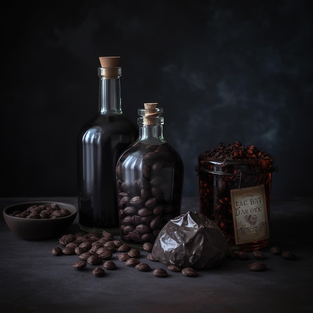 fève de chocolat et écorce