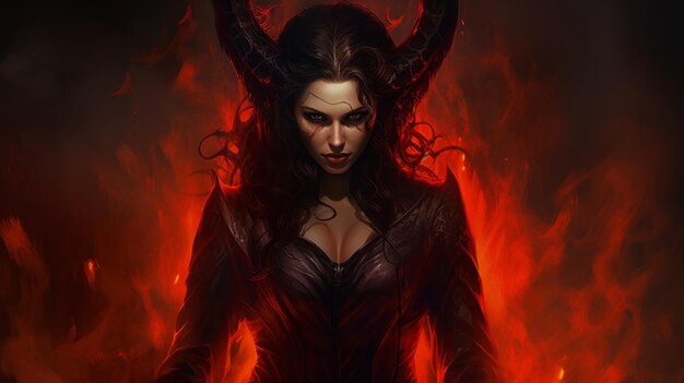 Photo fiery femme fatale illustrations sombres et symboliques inspirées par magali villeneuve