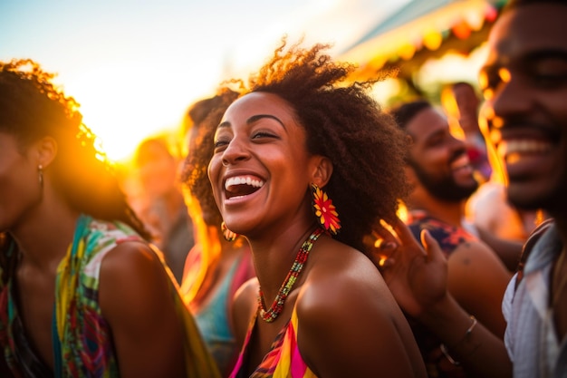 Fiesta au crépuscule Extravagance du carnaval des Caraïbes