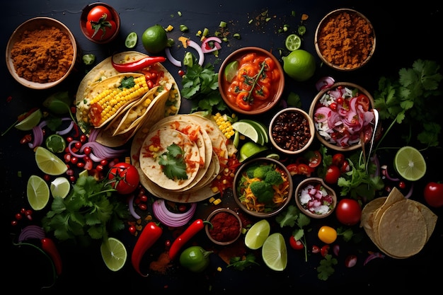 Fiesta culinaire mexicaine colorée