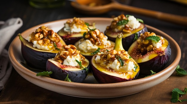 Figues cuites au four avec fromage feta