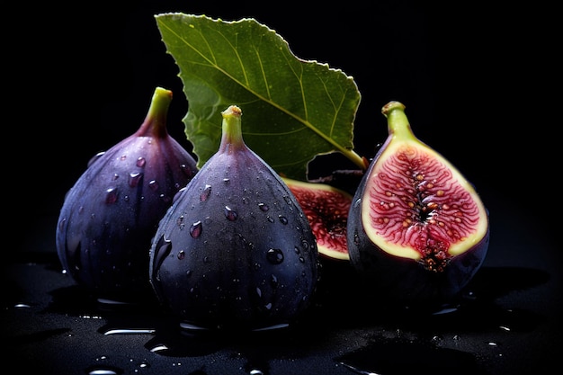 Photo des figues sur un fond sombre