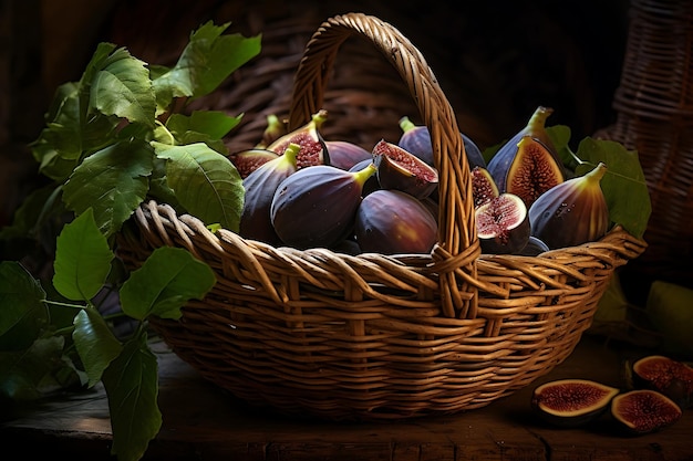 Des figues fraîches dans un panier