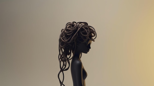 Figure humaine 3d avec élastique à cheveux