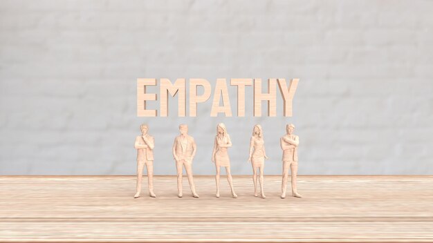 La figure humaine et le texte pour le concept d'empathie rendu en 3D