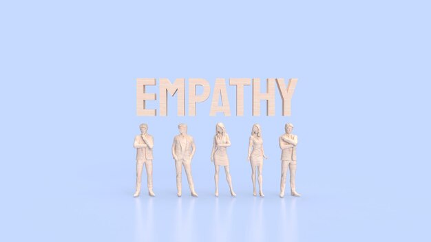 La figure humaine et le texte pour le concept d'empathie rendu en 3D