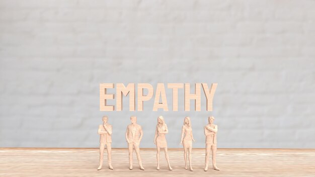 Photo la figure humaine et le texte pour le concept d'empathie rendu en 3d