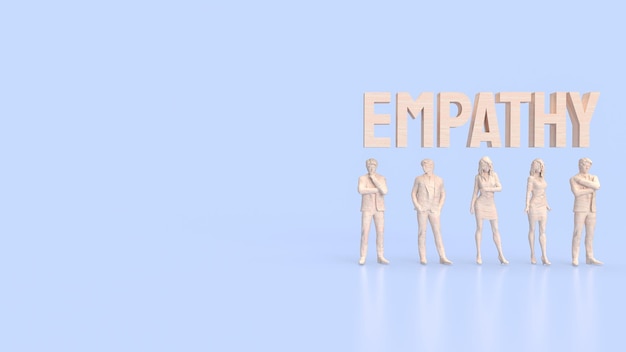 Photo la figure humaine et le texte pour le concept d'empathie rendu en 3d