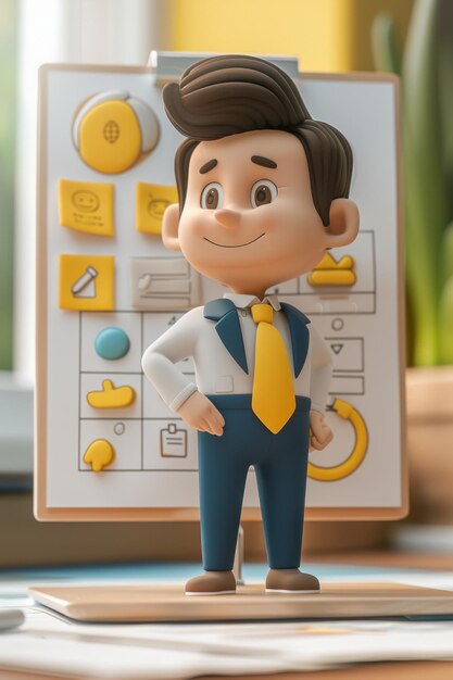 Photo une figure de lego avec une cravate jaune et un homme dans un costume avec un cravat jaune