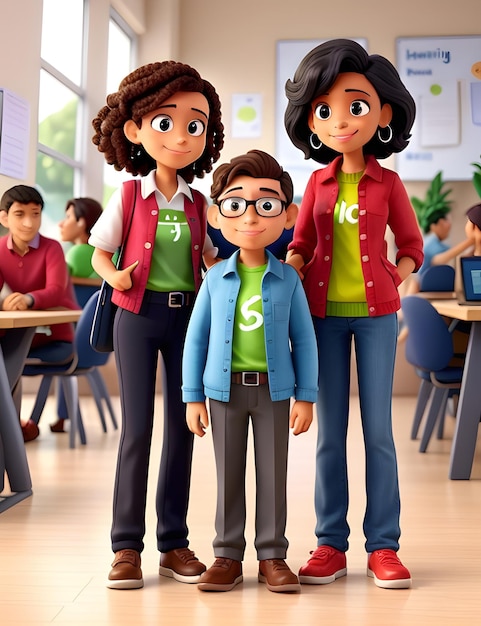 une figure en lego d'un garçon et d'une fille avec des lunettes et une chemise verte