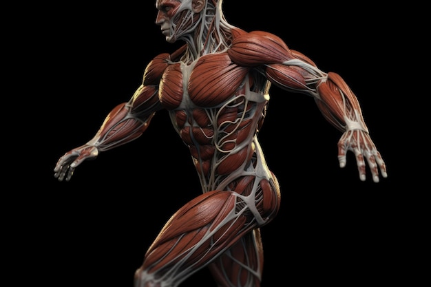 Une figure avec des muscles dessus et les muscles à droite