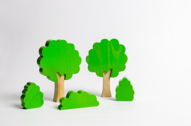 Photo figures en bois d'arbres et d'arbustes