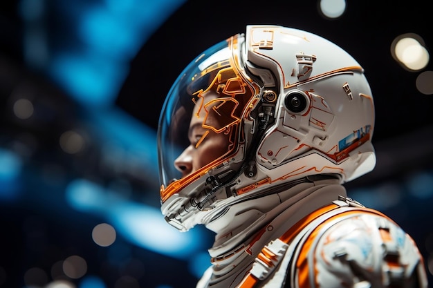 Figurine d'astronaute de l'espace avec un casque Generative Ai