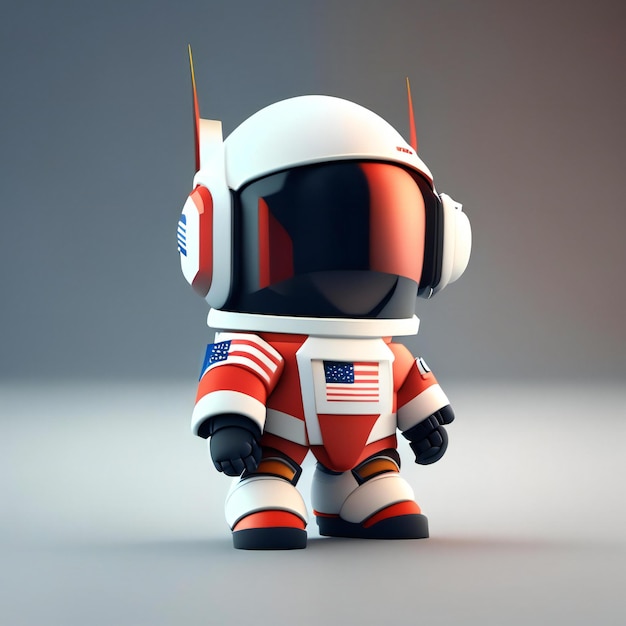 une figurine d'astronaute portant une combinaison et un casque d'astronaute.