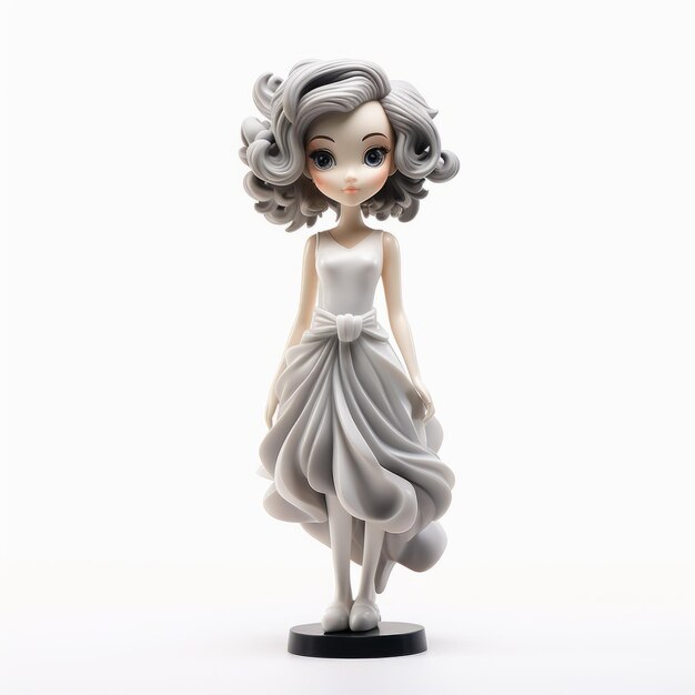 Photo figurine en céramique de la mariée aux cheveux gris inspirée de l'anime