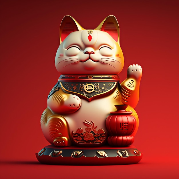 Figurine chat maneki neku IA générative