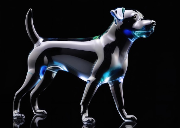 une figurine de chien en verre