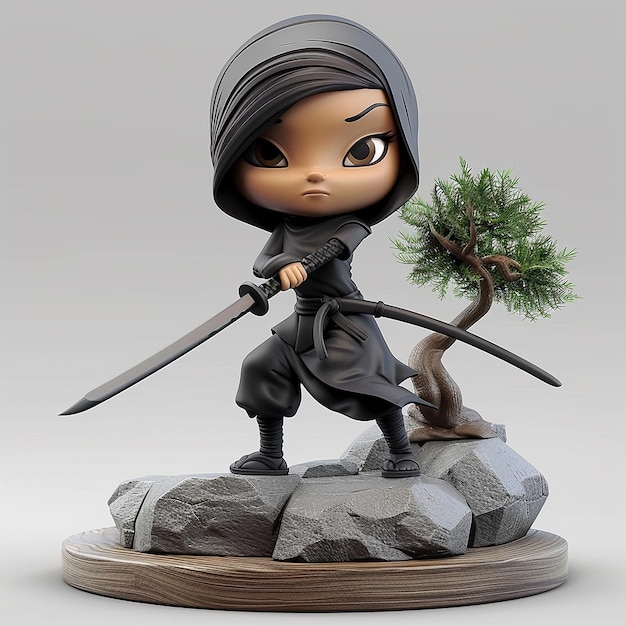 Une figurine de guerrier ninja