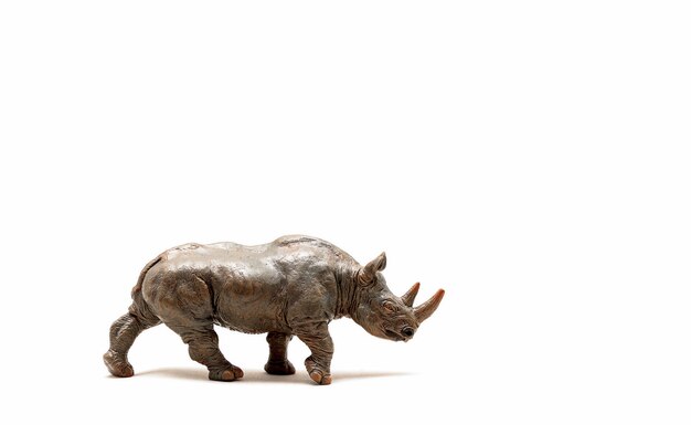 Photo figurine jouet de rhinocéros sauvage