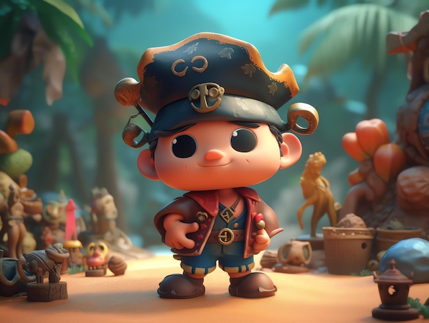 Photo une figurine d'un pirate avec un chapeau et une chemise qui dit 