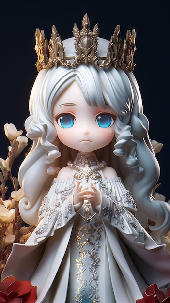 Une figurine reine de coeur blanche