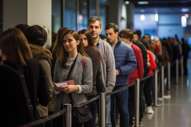 file d'attente de personnes attendant