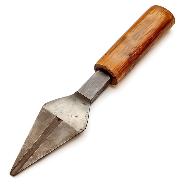 File avec poignée en bois brun et corps en acier un outil utilisé pour la conception d'objets BG propres isolés
