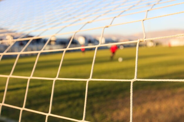 Filet de but de football se bouchent