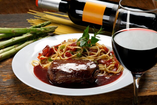 Filet mignon sauce vin rouge