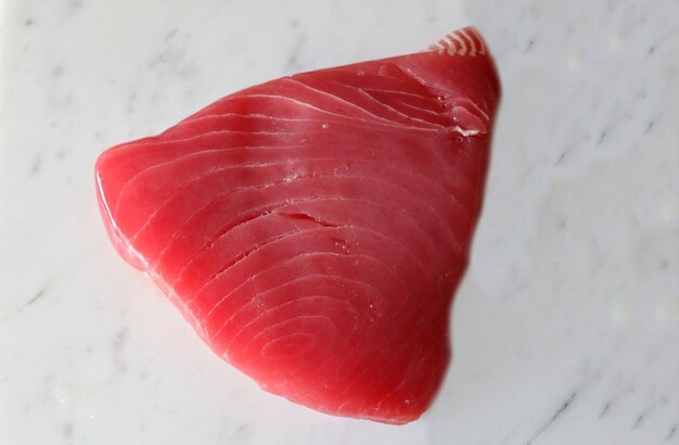 Filet de viande de poisson steak de thon rose