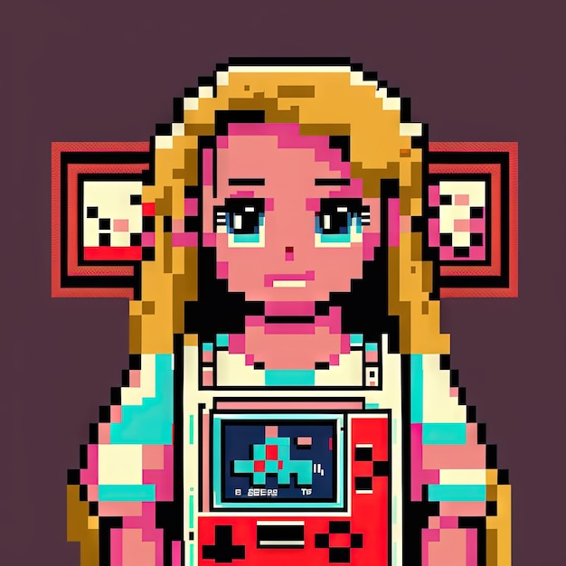 Photo fille 8 bits