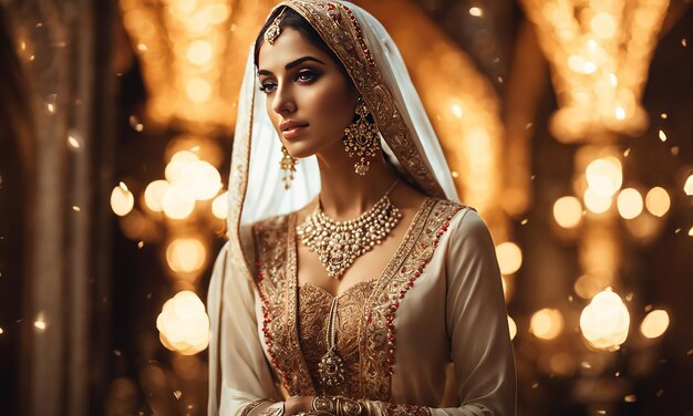 Photo une fille arabe avec une belle robe spéciale