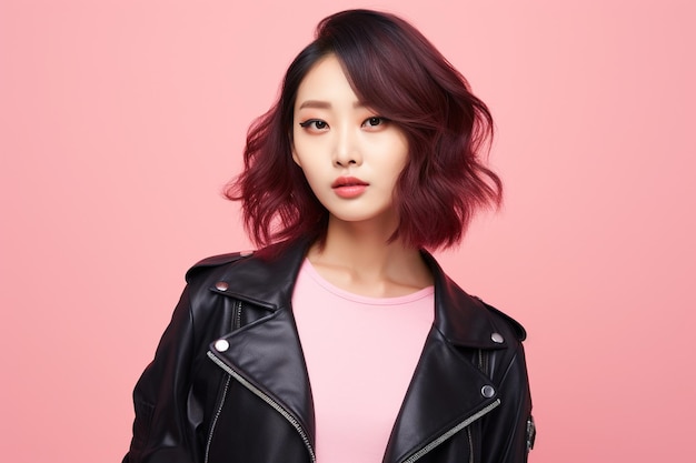 Une fille asiatique a une belle coiffure