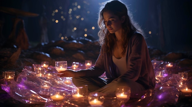 une fille assise dans une image photographique de fond d'écran lumière HD