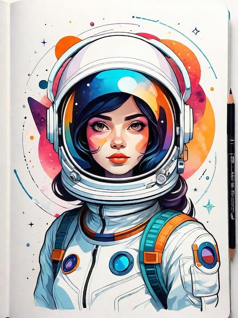 fille astronaute en combinaison spatiale